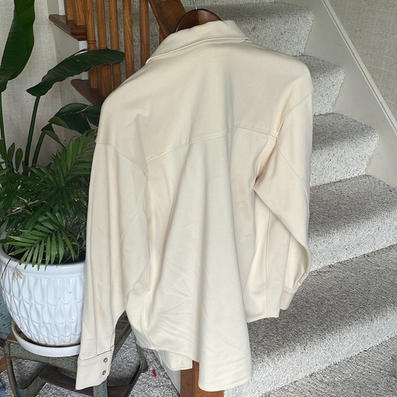 H&M Cream Lightweight Oversized Shirt Jacket Casual Fit - Picture 7 of 13